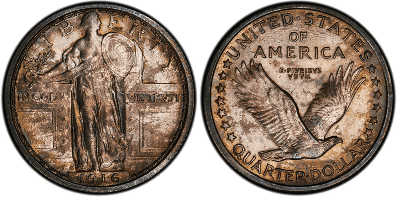 1916 Proof Quarter Pattern - J-1989