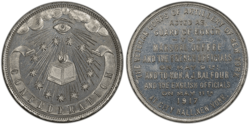 1917 White Metal So-Called Dollar HK-446, Vet. Corps of Artillery