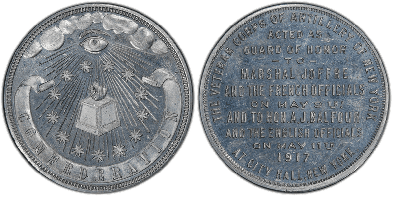 1917 Aluminum So-Called Dollar HK-447, Vet. Corps of Artillery