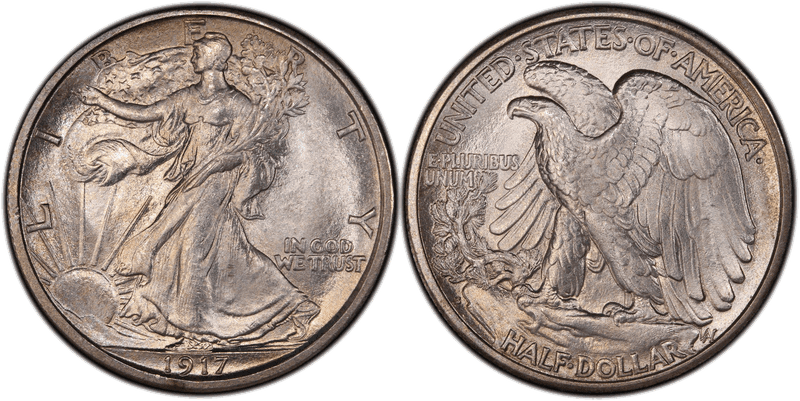 1917 (S) Walking Liberty Half Dollar - Reverse Mint Mark