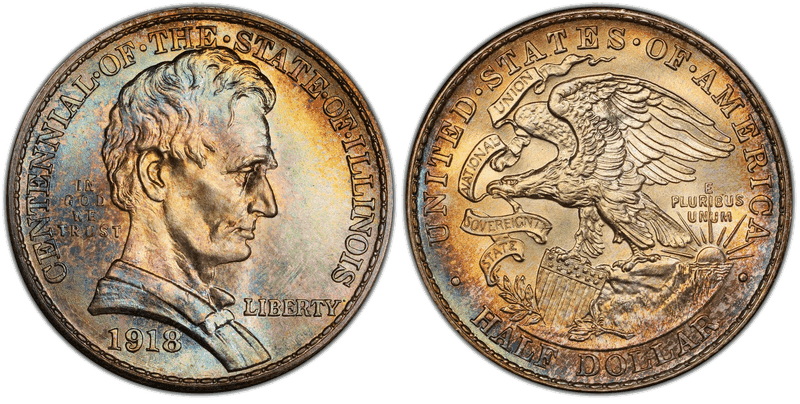 1918 Illinois Centennial Commemorative Half Dollar