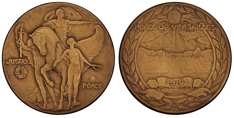 1919 Bronze Medal Johnson-33 Peace of Versailles