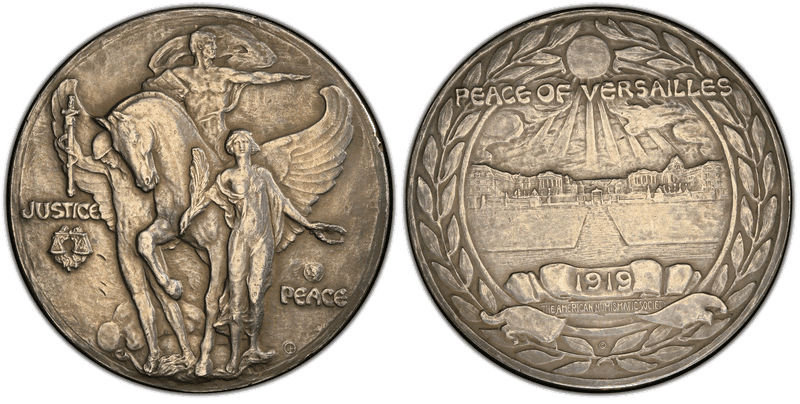 1919 Silver Medal Johnson-33 Peace of Versailles