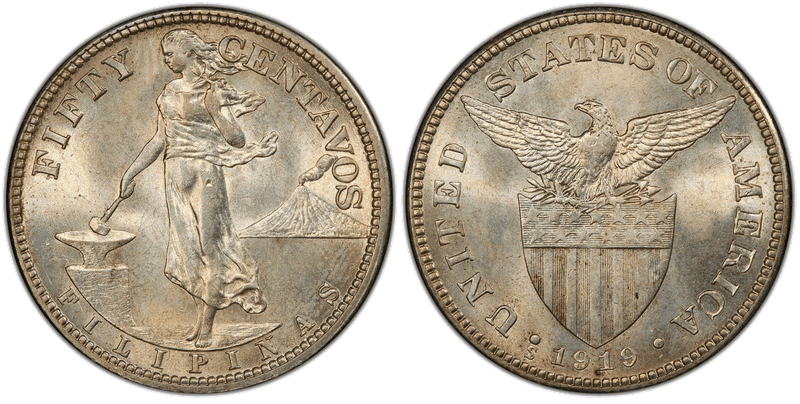 1919 Philippine Fifty Centavos