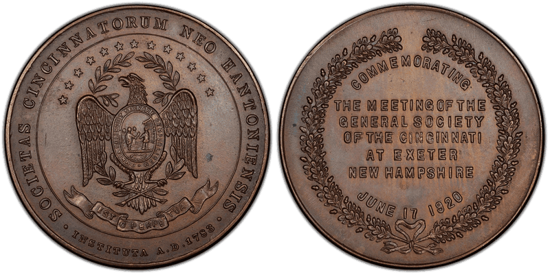 1920 Medal Society Of Cincinnati Copper 41mm