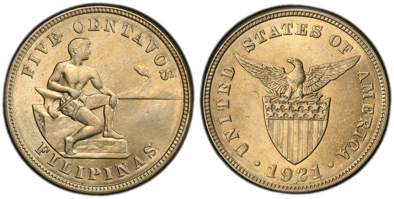 1921 Philippine Five Centavos