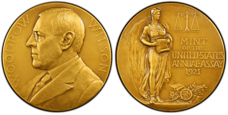 1921 Assay Commission Medal - JK-AC-65, Bronze, Woodrow Wilson