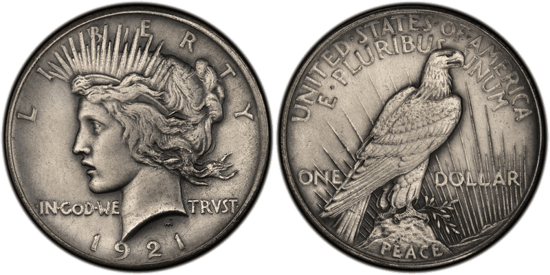 1921 Peace Dollar - Sandblasted Antique Finish