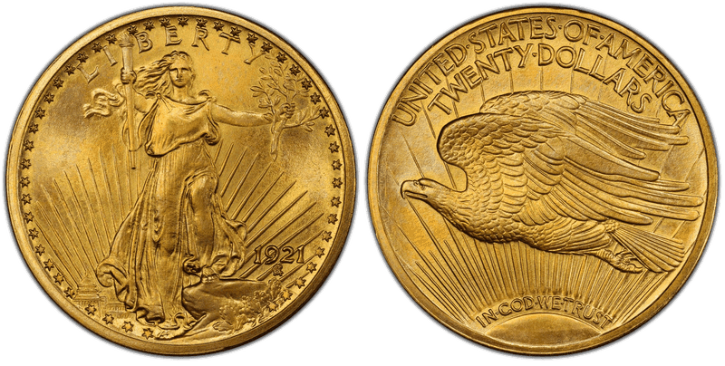 1921 Special Strike St. Gaudens Double Eagle - Satin