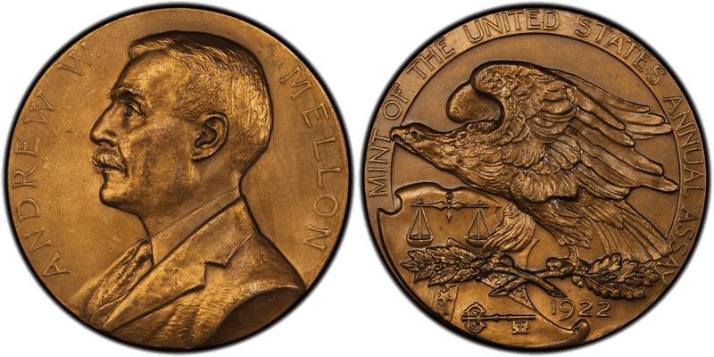 1922 Assay Commission Medal - JK-AC-66, Bronze, Andrew W. Mellon