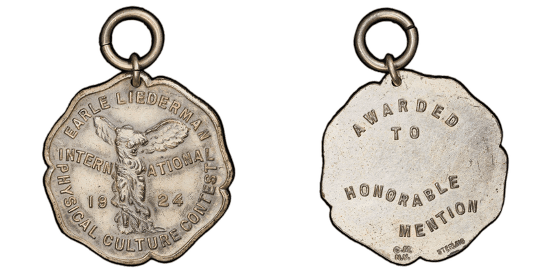 1924 Medal Int'l Physical Culture Contest Earle Liederman