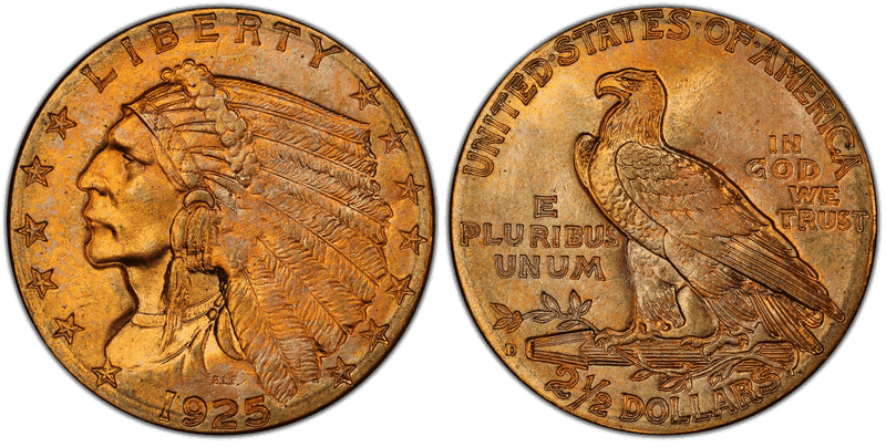 1925 Indian Head Quarter Eagle