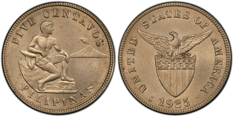 1925 Philippine Five Centavos