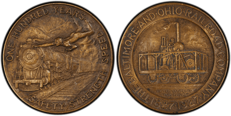 1927 Assay Commission Medal - Baltimore and Ohio Railroad Centenary