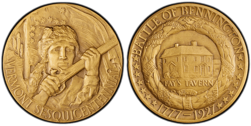 1927 Medal Vermont Sesquicentennial Bronze Medallic Art Co., NY