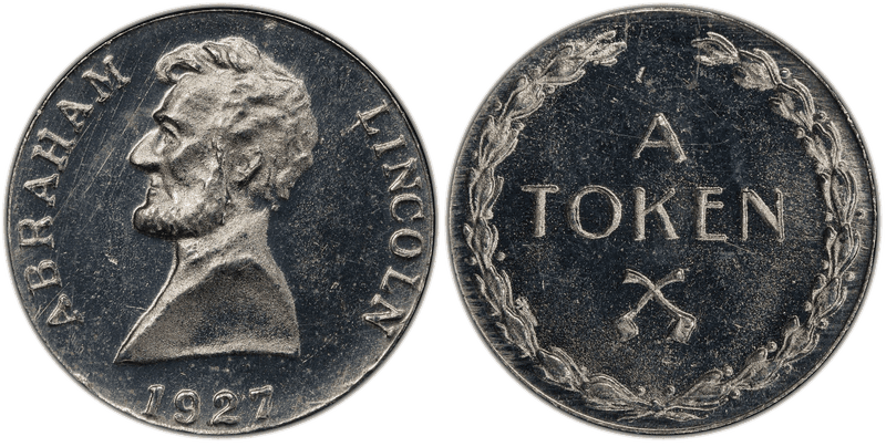 1927 Token DeLorey-48 Aluminum T. Elder-Abraham Lincoln