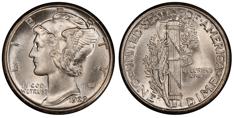 1929 Mercury Dime