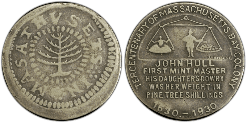 1930 Token TC-363267 White Metal Tercentenary Mass. Bay Colony NY