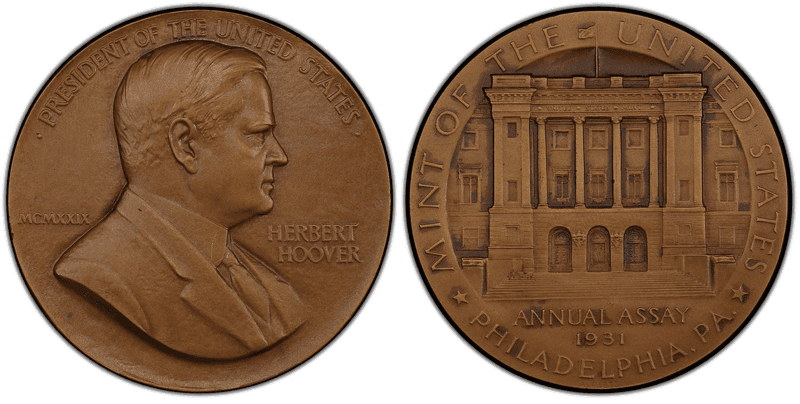1931 Assay Commission Medal - JK-AC-75, Bronze, Herbert Hoover