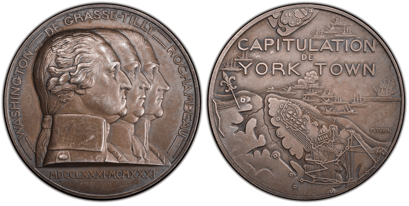 1931 Silver Medal Baker-K454, 68mm Capitulation de York Town