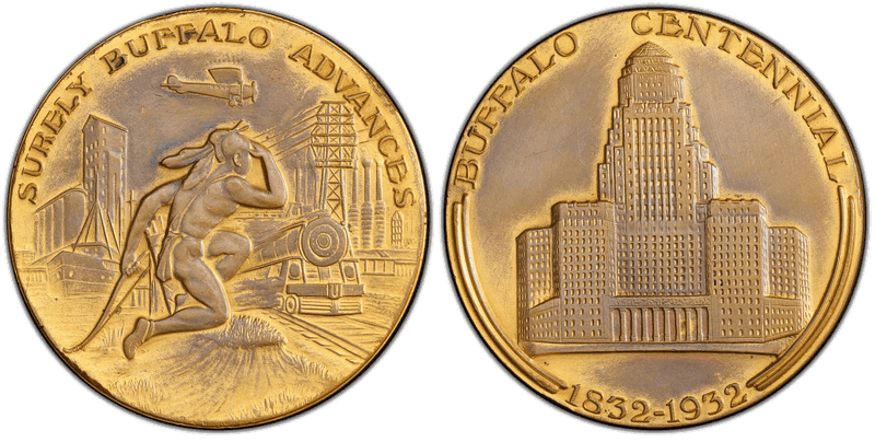 1932 Medal Buffalo Centennial Gilt-Ae