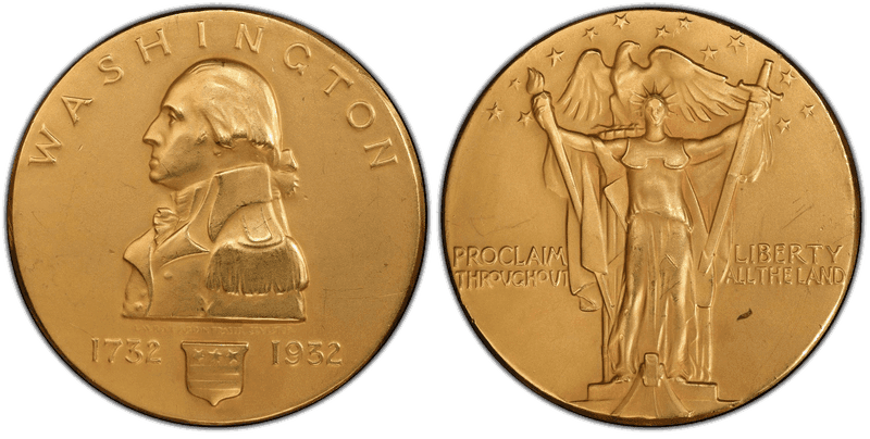 1932 Medal Washington Bicentennial Gold 75mm, 403g