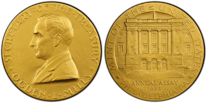 1933 Assay Commission Medal - JK-AC-78, Bronze, Ogden L. Mills