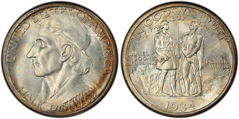1934 Daniel Boone Bicentennial Commemorative Half Dollar