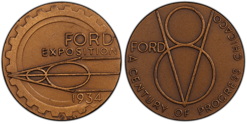 1934 HK-466, Cent. of Progress Ford Expo V8 Bronze Dollar