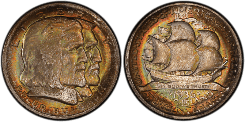 1936 Long Island Tercentenary Commemorative Half Dollar
