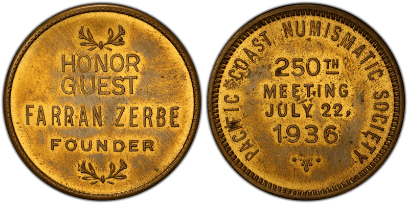 1936 Medal 250th Meeting P.C.N.S. Farran Zerbe Brass