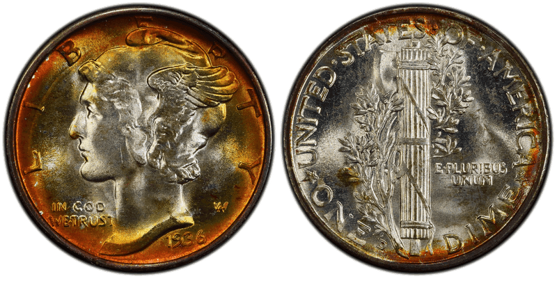 1936 Mercury Dime