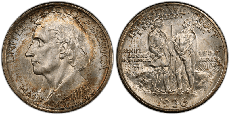 1936 Daniel Boone Bicentennial Commemorative Half Dollar
