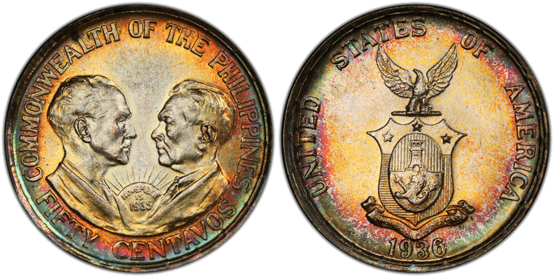 1936 Philippine Fifty Centavos
