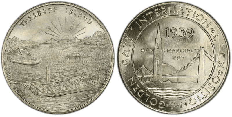 1939 HK-482, Golden Gate Expo White Metal Treasure Island Dollar