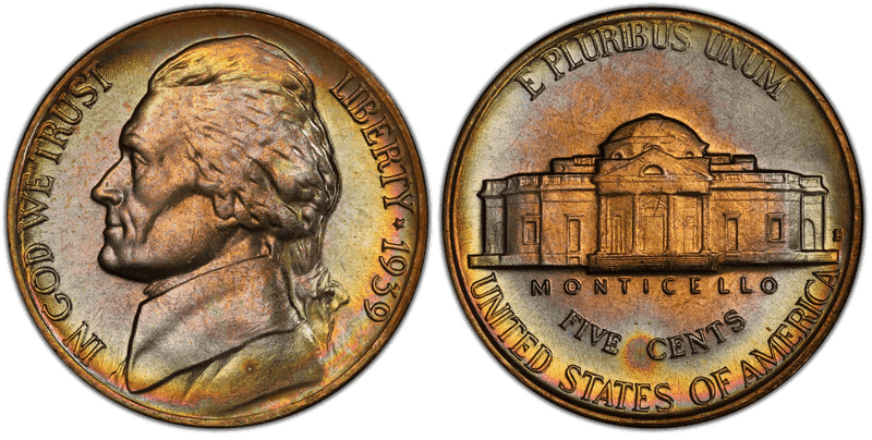 1939 (S) Jefferson Nickel - Reverse of 1940