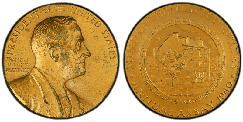 1940 Assay Commission Medal - JK-AC-85, Bronze, Franklin D. Roosevelt