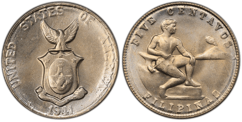 1941 Philippine Five Centavos