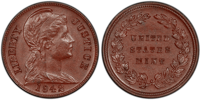 1942 Cent Pattern - J-2062, Red