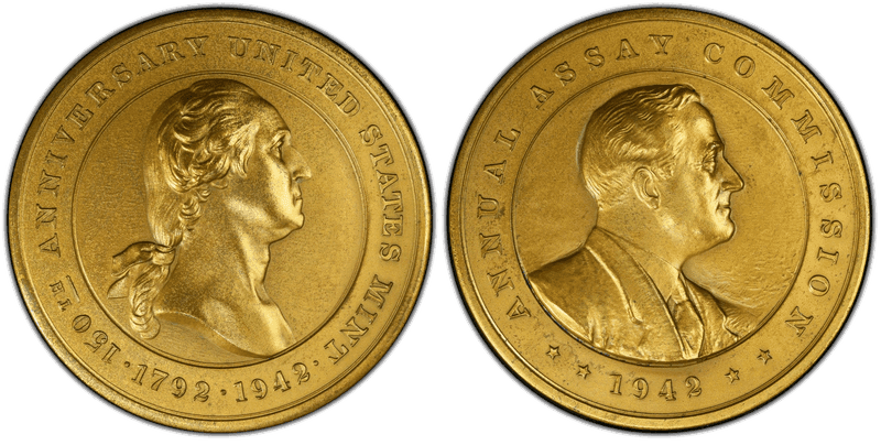 1942 Assay Commission Medal - JK-AC-87, Bronze, Franklin D. Roosevelt