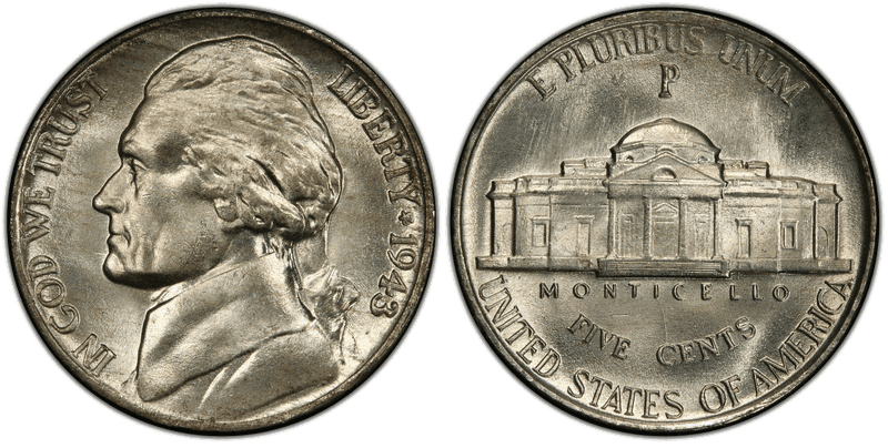 1943 (P) Jefferson Nickel - Doubled Die Obverse, Wartime Silver Alloy