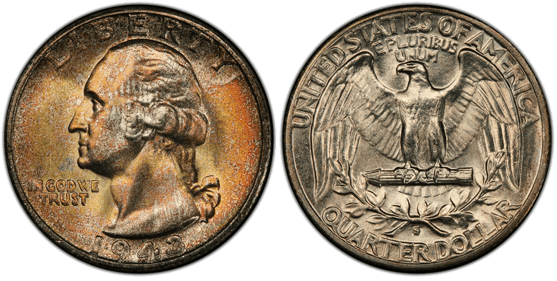 1943 (S) Washington Quarter - Doubled Die Obverse