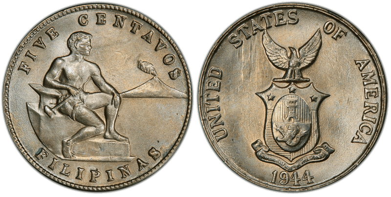 1944 Philippine Five Centavos