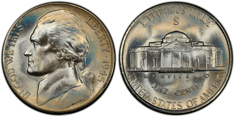 1945 (S) Jefferson Nickel - Wartime Silver Alloy