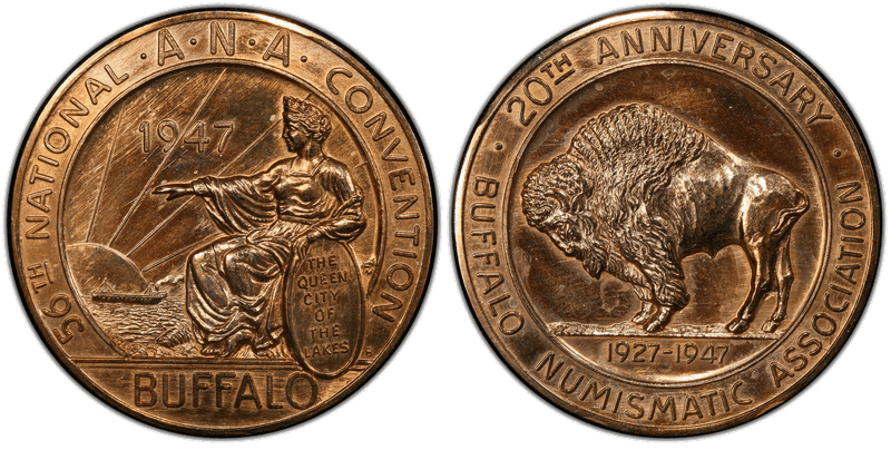 1947 Medal 56th ANA Convention 10K Gold 20th Anniversary BNA