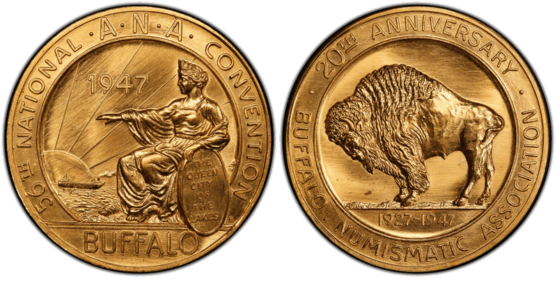 1947 Medal 56th ANA Convention Brass 20th Anniversary BNA