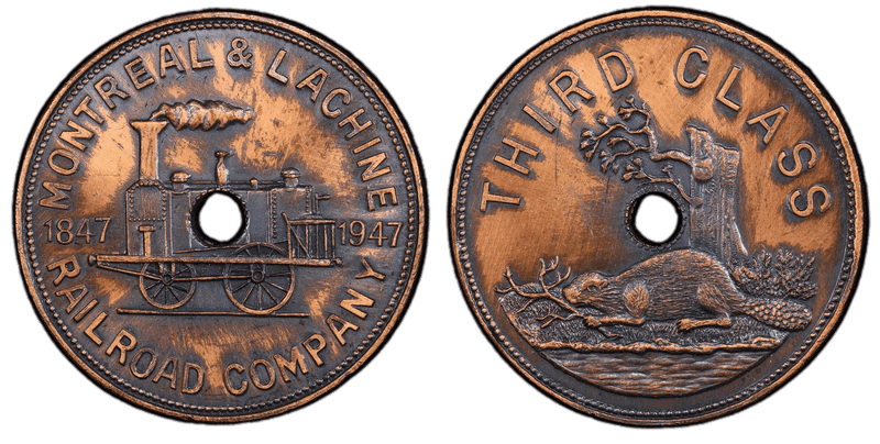 1947 Token TC-492613 Copper Montreal & Lachine Railroad Company