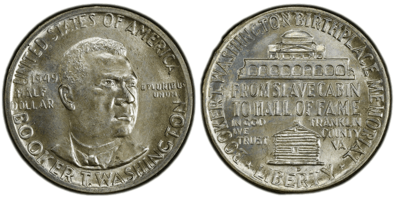 1949 (D) Booker T. Washington Half Dollar