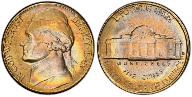 1949 (D) Jefferson Nickel