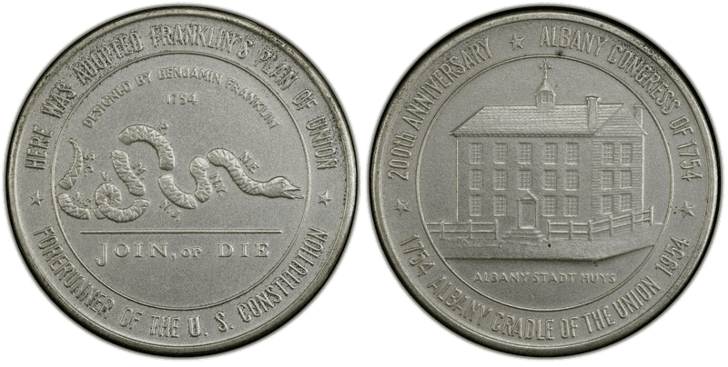 1954 HK-510, D1954-1b Silver Albany Congress Dollar